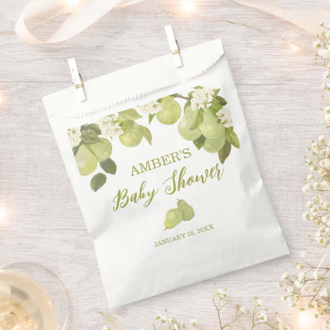 Bolsa De Papel Pear Fruit Baby Shower (Cortado)