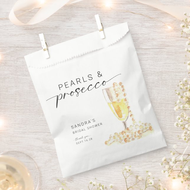 Bolsa De Papel Pearls and Prosecco Bridal Shower Custom Minimal  (Cortado)