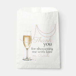Bolsa De Papel Pearls Prosecco elegante Bridal Shower gracias