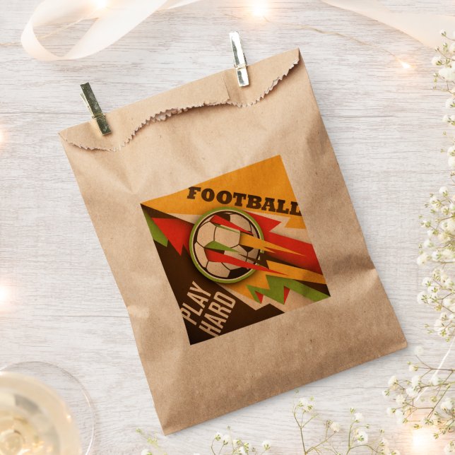 Bolsa De Papel Pelota deportiva de fútbol de fuego (Cortado)
