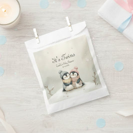 Bolsa De Papel Penguin Its Twins Baby Shower Winter Theme