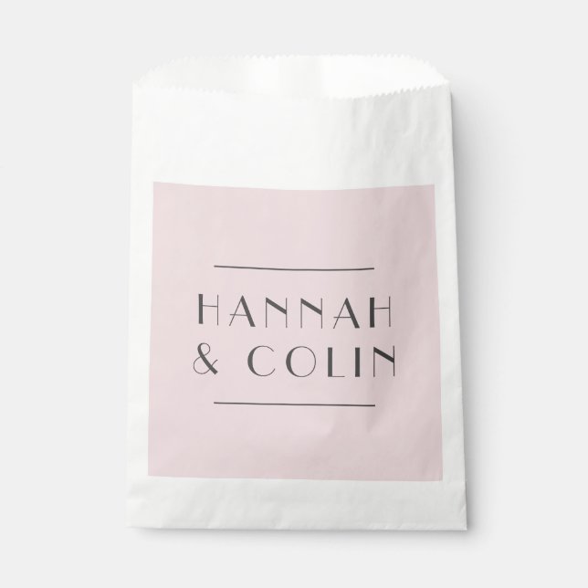 Bolsa De Papel Peonía Rosa Polvoriento Romántico Moderno (Anverso)