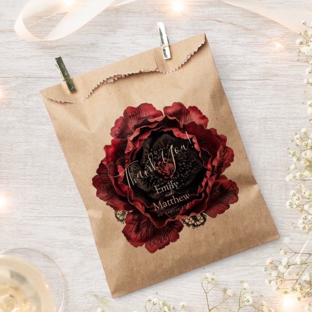 Bolsa De Papel Peonías góticas barrocas (Cortado)