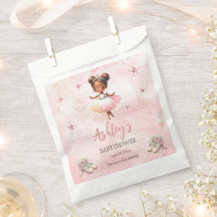 Bolsa De Papel Pequeña balerina rosada tutu Chica Baby Shower