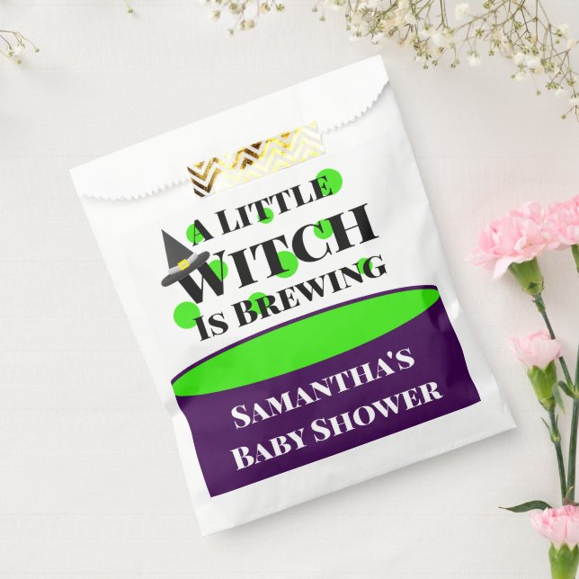 Bolsa De Papel Pequeña Bruja está preparando Baby Shower de Hallo (Sellado)