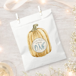 Bolsa De Papel Pequeña Calabaza Acuarela Azul Y Naranja Cumpleaño