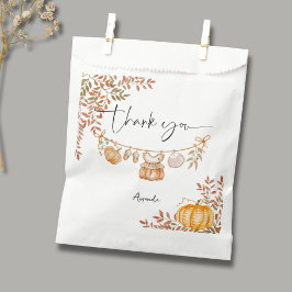 Bolsa De Papel Pequeña Calabaza Cae En El Otoño Baby Shower Graci