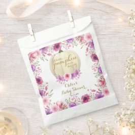 Bolsa De Papel Pequeña calabaza floral de Baby Shower