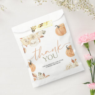 Bolsa De Papel Pequeña Calabaza Primer Cumpleaños