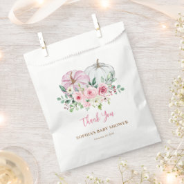 Bolsa De Papel Pequeña Calabaza Rosa Baby Shower Gracias