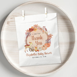 Bolsa De Papel Pequeña Calabaza Woodland Baby Shower Gracias