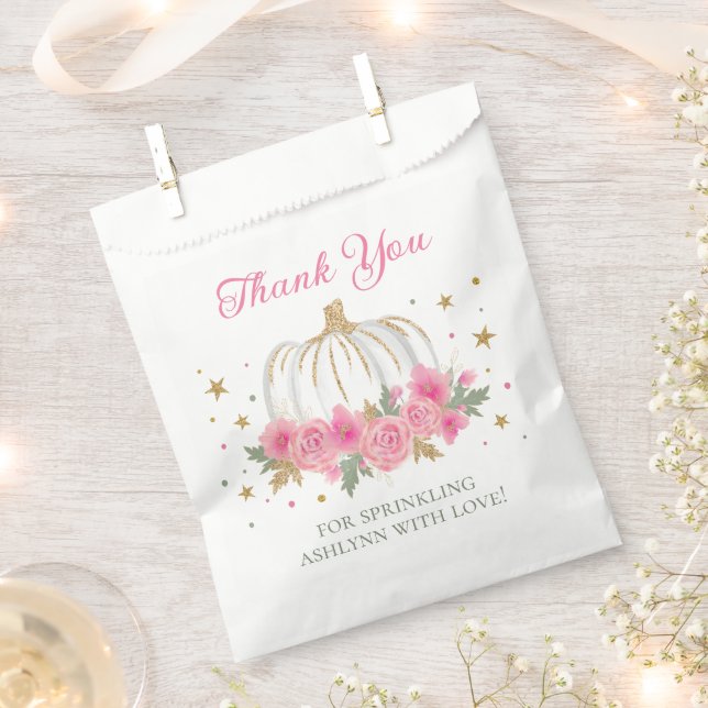 Bolsa De Papel Pequeña Chica de calabaza Infantil Gracias (Cortado)