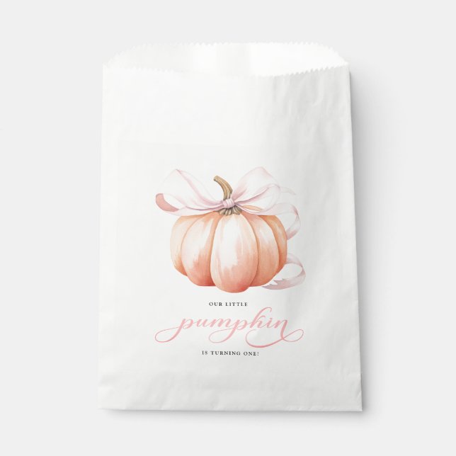 Bolsa De Papel Pequeña Chica de calabaza Primer Bag de Favor de C (Anverso)