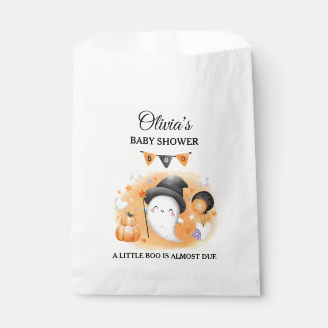 Bolsa De Papel Pequeña Chica fantasma Halloween Baby Shower favor (Anverso)