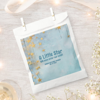 Bolsa De Papel Pequeña ducha de bebé azul Star