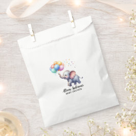 Bolsa De Papel Pequeña ducha de bebé elefante de cacahuete
