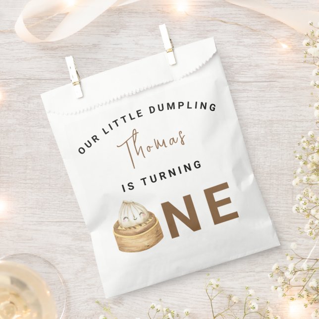 Bolsa De Papel Pequeña fiesta de cumpleaños de dumpling chino (Cortado)