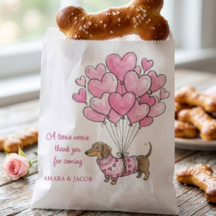 Bolsa De Papel Pequeña Mini Gracias Perrita Dachshund Bebé Niña P
