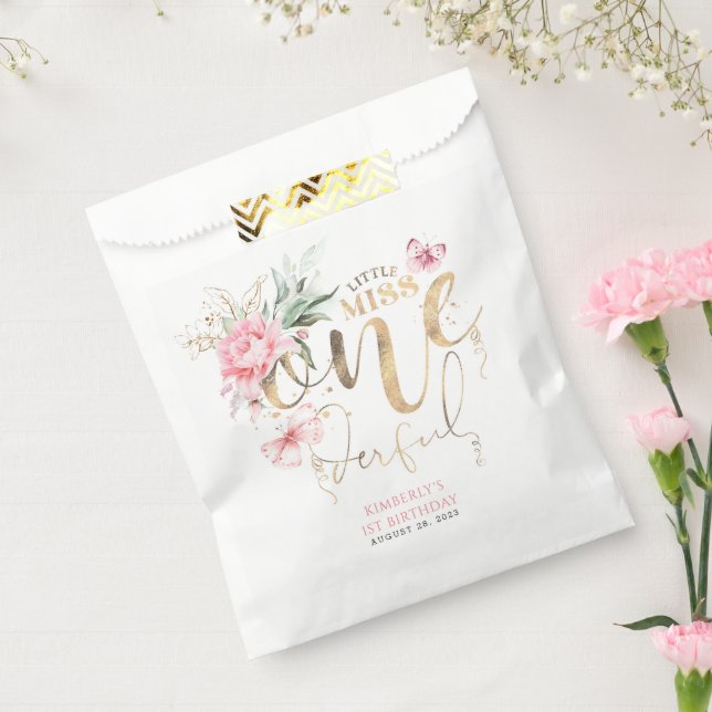 Bolsa De Papel Pequeña Miss Maravillosa Cute Floral Primer cumple (Sellado)