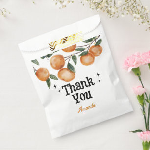 Bolsa De Papel Pequeña Naranja Monada Cítrico Gracias