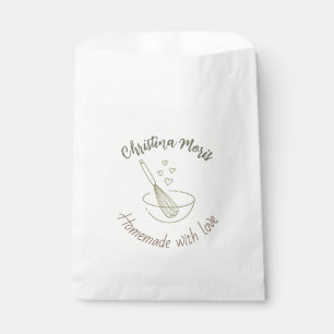 Bolsa De Papel Pequeña Panadería Vegana Casera Hecha con amor