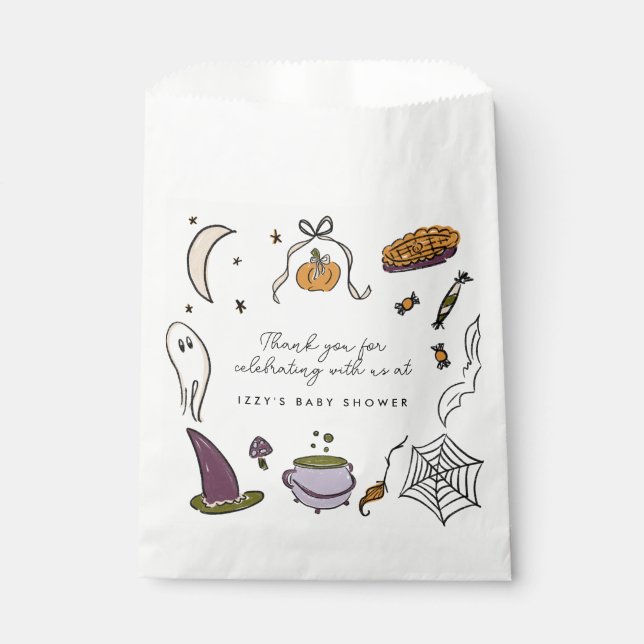 Bolsa De Papel Pequeño Boo Halloween Baby Shower Gracias Fiesta (Anverso)