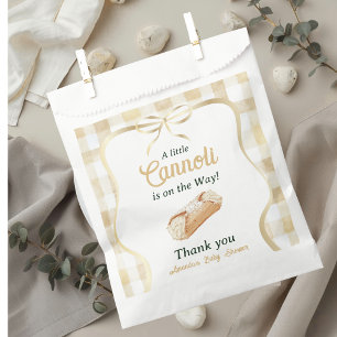 Bolsa De Papel Pequeño Cannoli Bebé Gris Beige Ducha Italiana