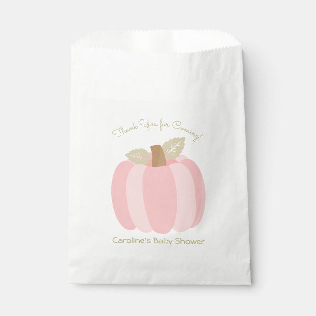 Bolsa De Papel Pequeño Chica de calabaza Baby Shower (Anverso)
