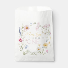 Bolsa De Papel Pequeño Chica de flores silvestres cumple un cumpl