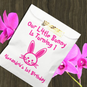 Bolsa De Papel Pequeño conejo el primer cumpleaños
