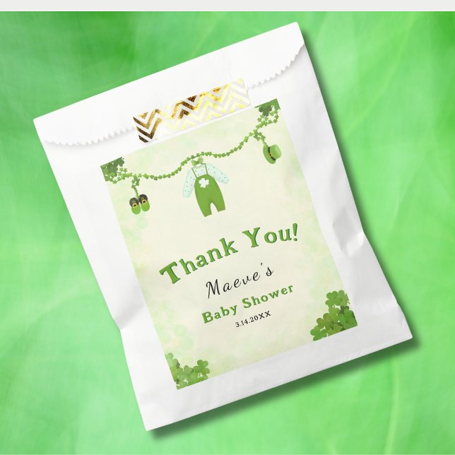 Bolsa De Papel Pequeño Lucky One Shamrock Baby Set Baby Shower (Subido por el creador)
