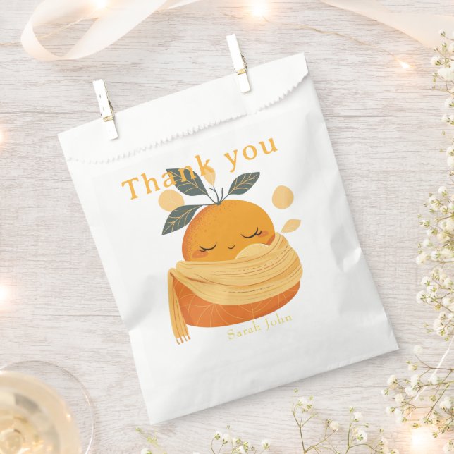 Bolsa De Papel Pequeño naranja lindo Bebé ducha (Cortado)