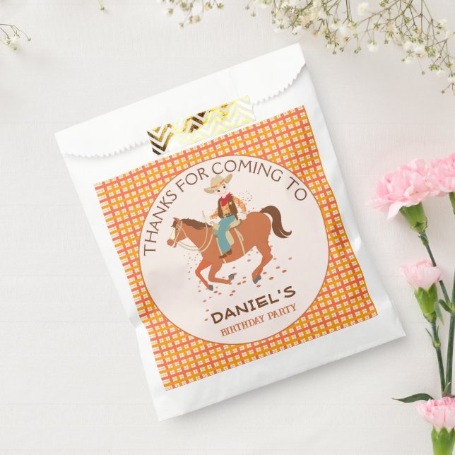 Bolsa De Papel Pequeño vaquero de Guay y fiesta de cumpleaños de  (Sellado)