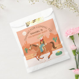 Bolsa De Papel Pequeño vaquero de Guay y fiesta de cumpleaños de 