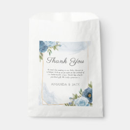 Bolsa De Papel Pequeño y elegante Baby Shower botánico azul