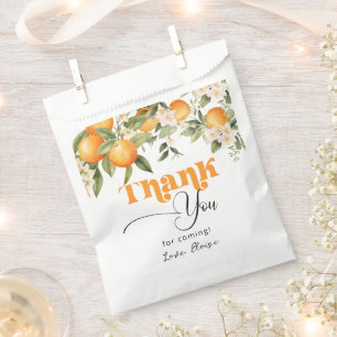 Bolsa De Papel Pequeños cítricos naranjas cumpleaños gracias