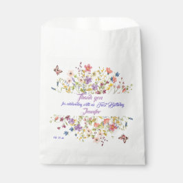 Bolsa De Papel Pequeños Flores Silvestres Brillantes Acuarela Cum