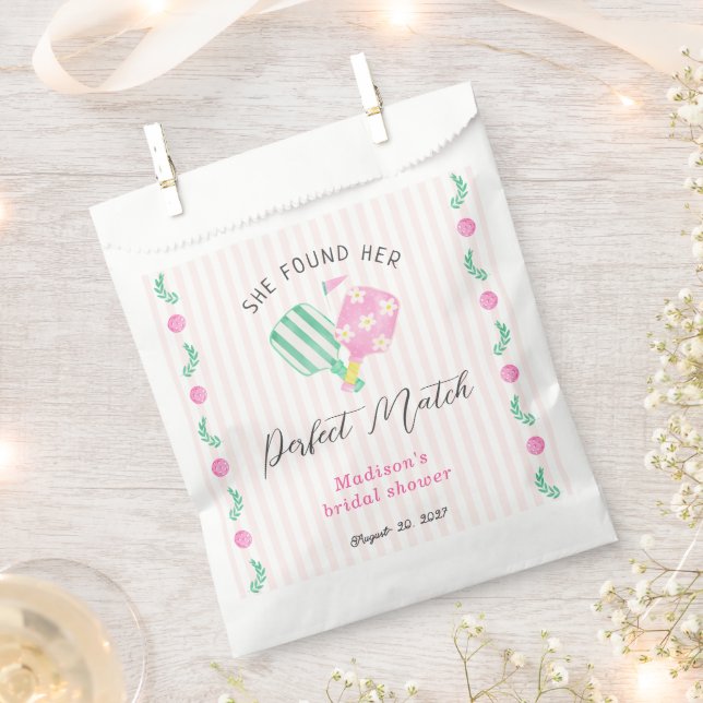 Bolsa De Papel Perfect Match Pickleball Bridal Shower Welcome (Cortado)