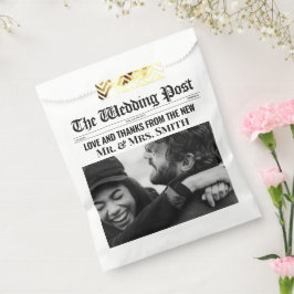 Bolsa De Papel Periódico Boda de Bolsas de Boda Única