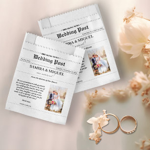 Bolsa De Papel Periódico boda Gracias Foto Elegante Clásico