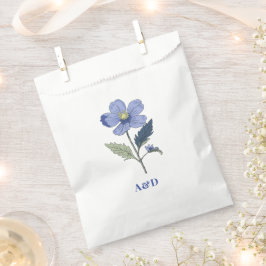 Bolsa De Papel Periwinkle Blue Modern Floral Boda