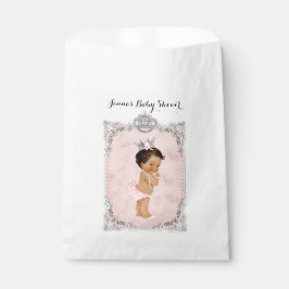 Bolsa De Papel Perlas Diamantes Princesa Niña Rubor Rosa