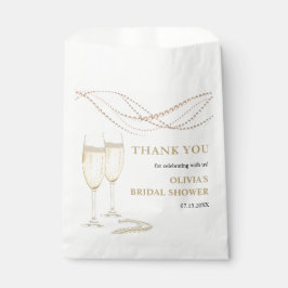 Bolsa De Papel Perlas y ducha de marea Prosecco Gracias