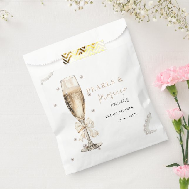 Bolsa De Papel Perlas y Prosecco Despedida de soltera (Sellado)