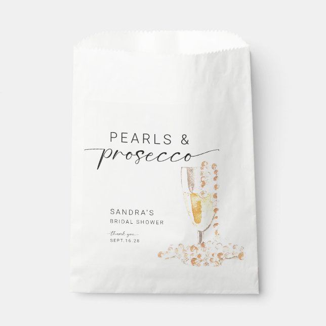 Bolsa De Papel Perlas y Prosecco Despedida de Soltera Personaliza (Anverso)