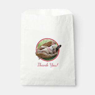 Bolsa De Papel Perrito lindo en un mitón de béisbol