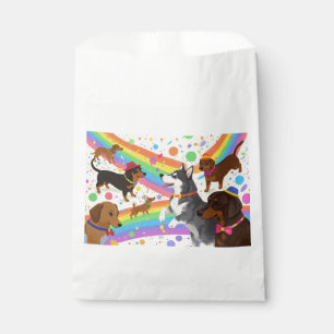 Bolsa De Papel Perritos divertidos y lindos con arcoíris