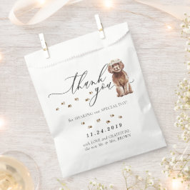 Bolsa De Papel Perro Cavapoo marrón Agradecimiento de Boda