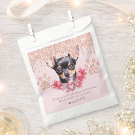 Bolsa De Papel Perro Chihuahua personalizado con cumpleaños Purpu