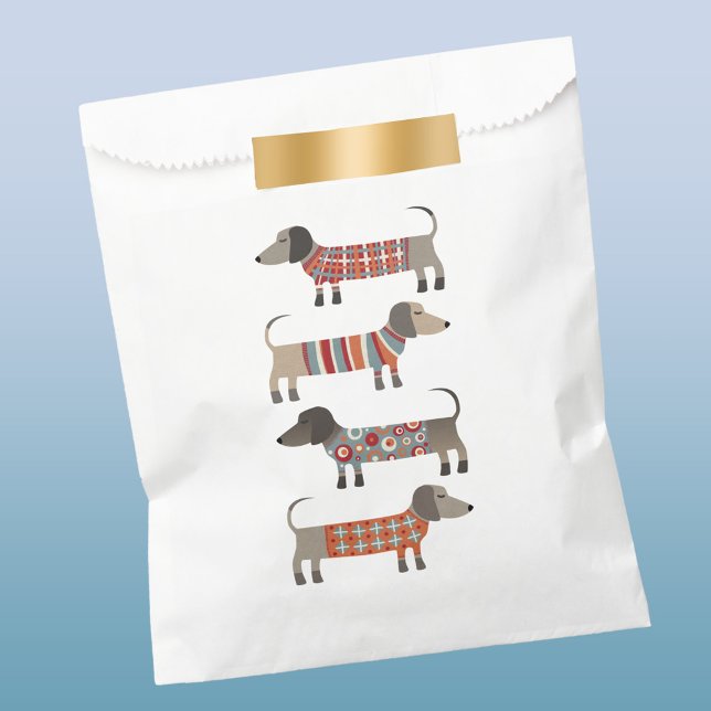 Bolsa De Papel Perro Dachshund Sausage (Dachshund Wiener Sausage Dog fun favor bag)